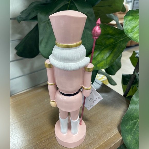 Pink Christmas Nutcracker with Staff Pastel Christmas Jingles & Joy Figure NWT - Picture 3 of 5